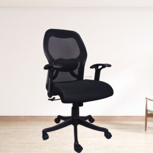 ML-0104 Calvo Mesh Padded Medium Back Office Chair Black Color