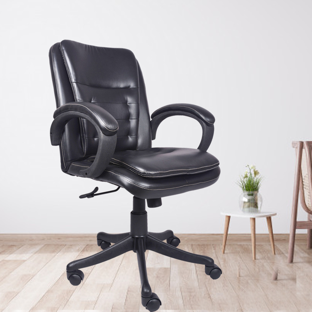 ML-0144-Belleza Mid Back Leather Executive Chair In Back Color