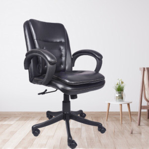 ML-0144-Belleza Mid Back Leather Executive Chair In Back Color