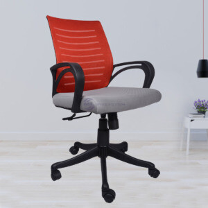 ML-0158 THE GRANATE GREY AND MAROON TASK CHAIR