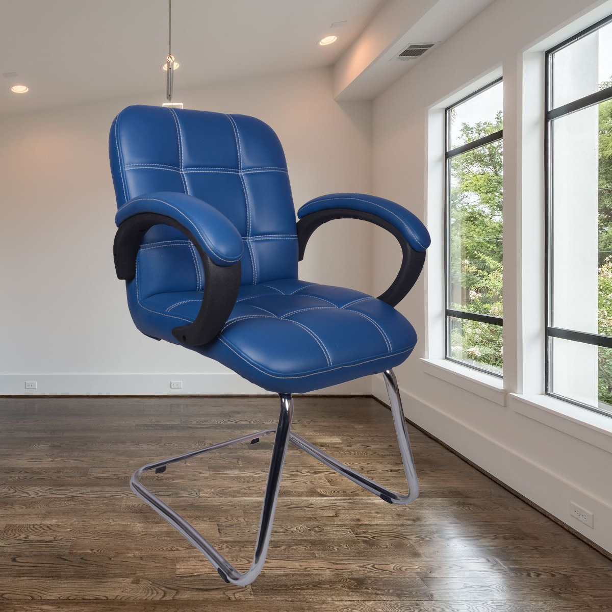 ML-0166 THE AZUL LOW BACK VISITOR CHAIR IN BLUE