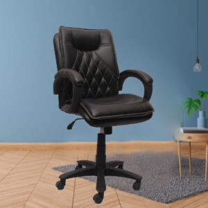 ML-101 Mid Back Black Visitor Chair Fixed Armrest