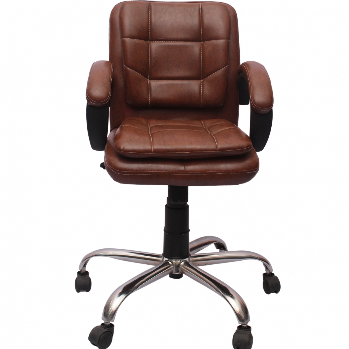 ML-121-Leather Brown Low Back Visitor chair - Image 2