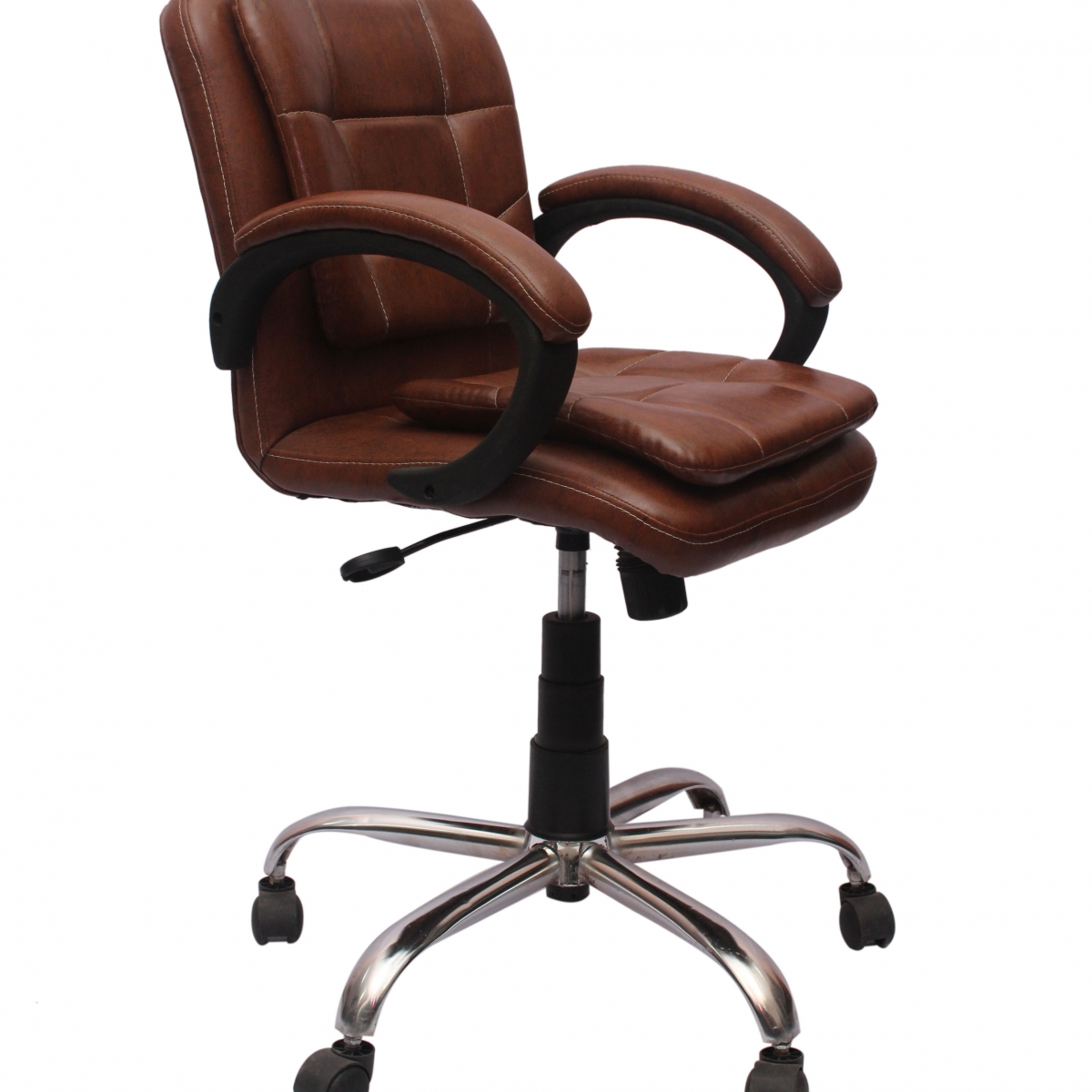 ML-121-Leather Brown Low Back Visitor chair - Image 3