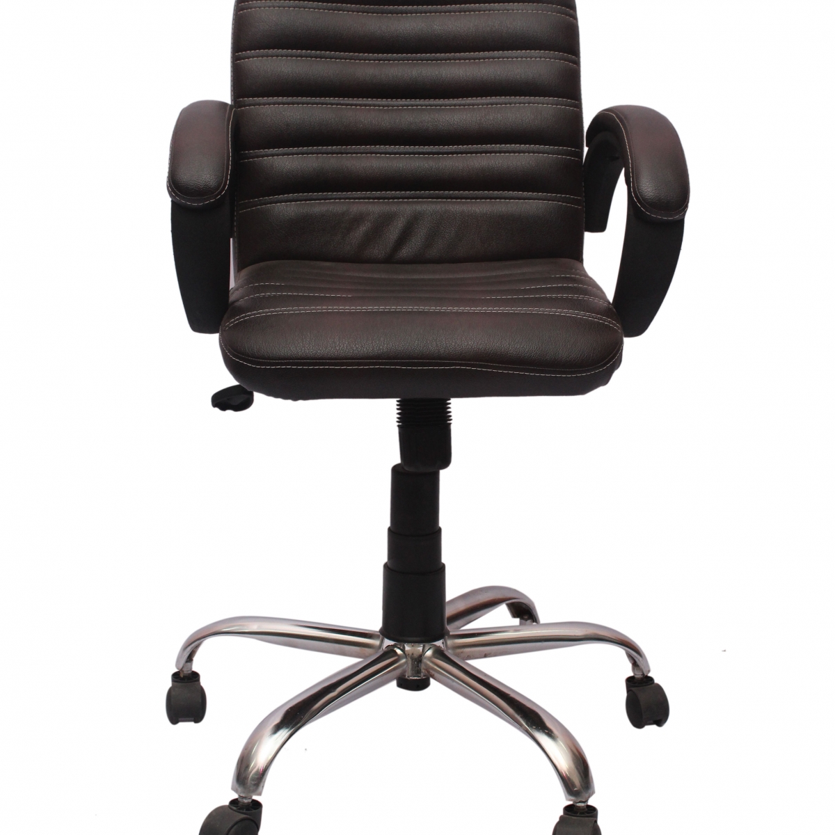 ML-133 Low Back Brown Padded Leather Visitor Chair - Image 2