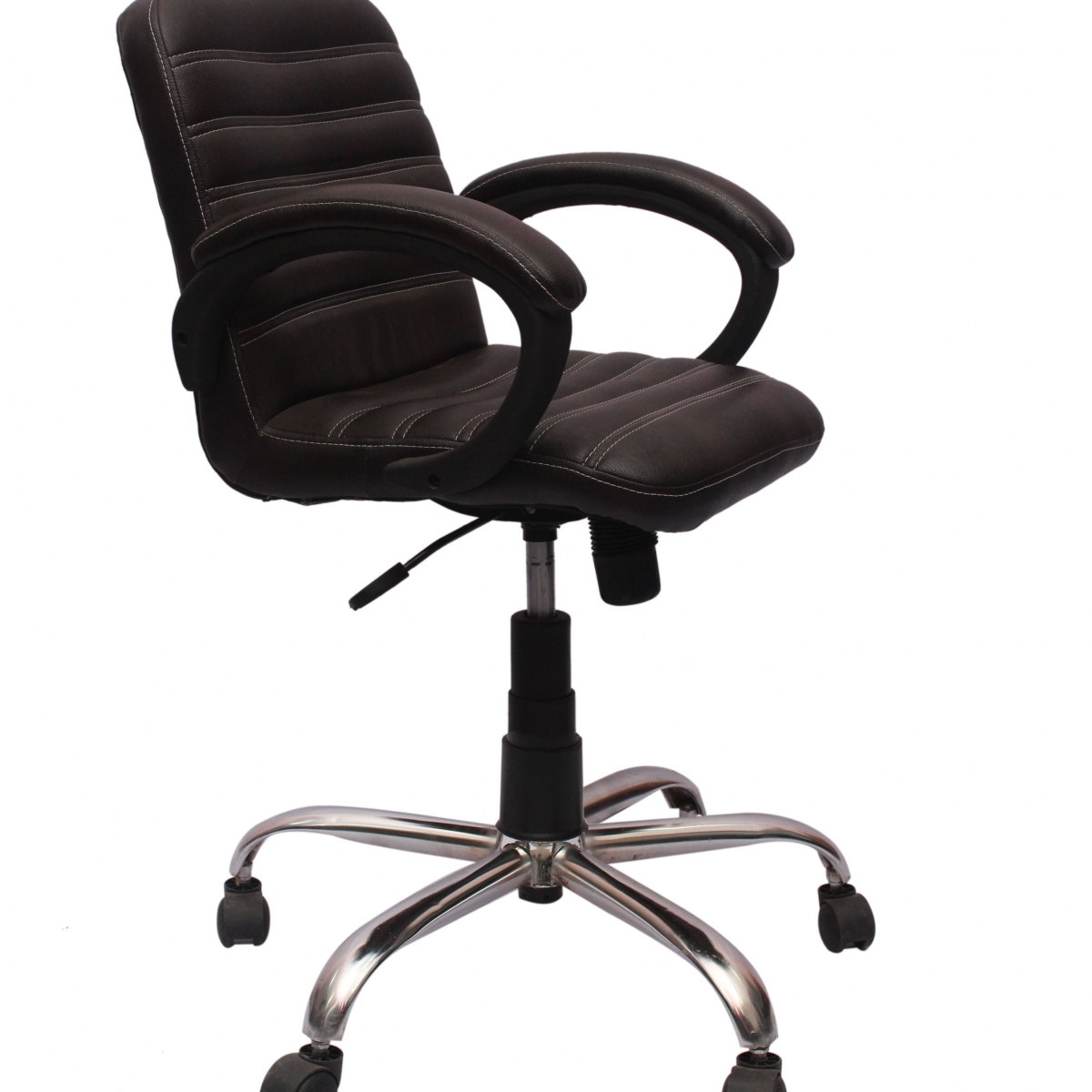 ML-133 Low Back Brown Padded Leather Visitor Chair - Image 3