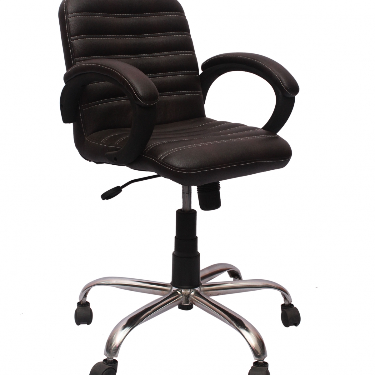 ML-133 Low Back Brown Padded Leather Visitor Chair - Image 4