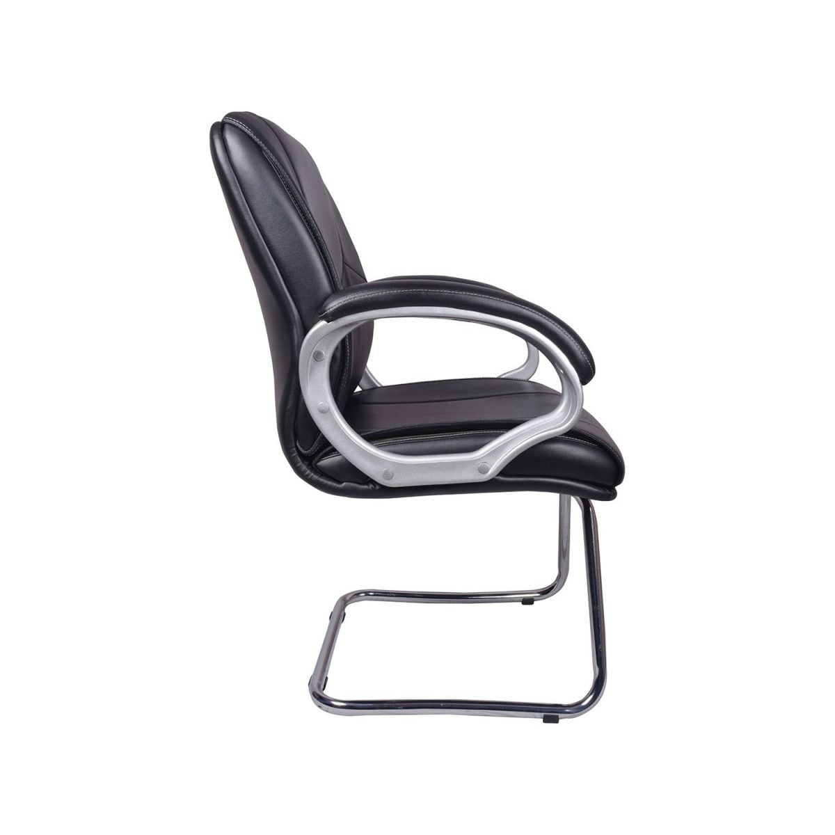 ML-0121-Low Back Luctator Black Visitor Chair With Fix Frame - Image 2
