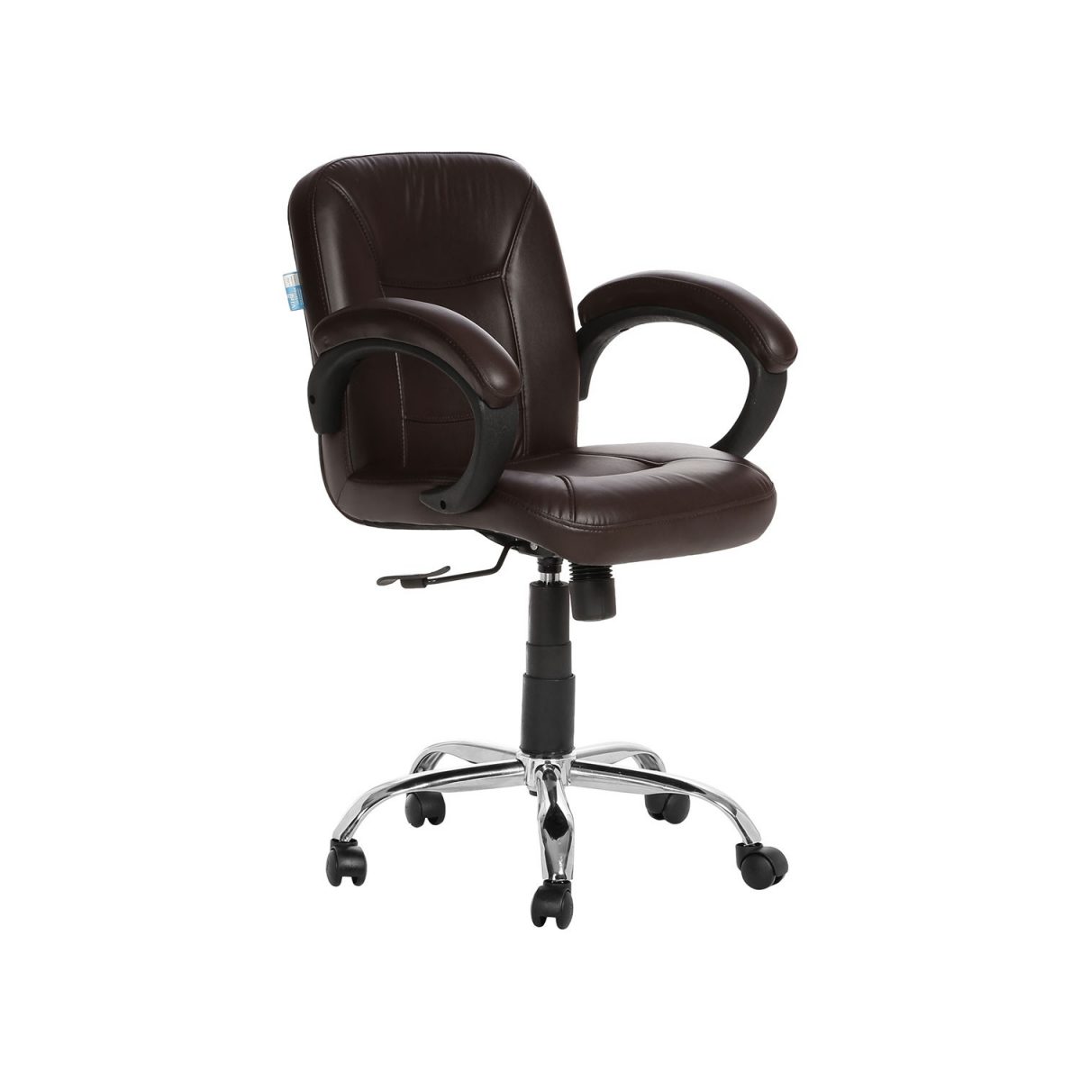 ML-537-Leather Brown Low Back Acabado Workstation chair - Image 2