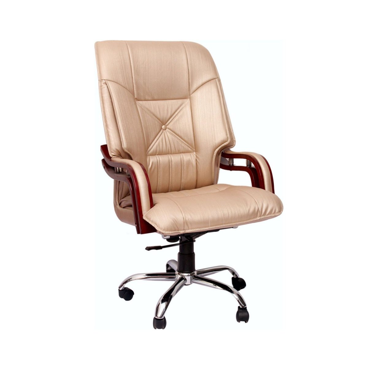 ML-337-Leather High Back Executive Chair With Wooden Handle - Image 2