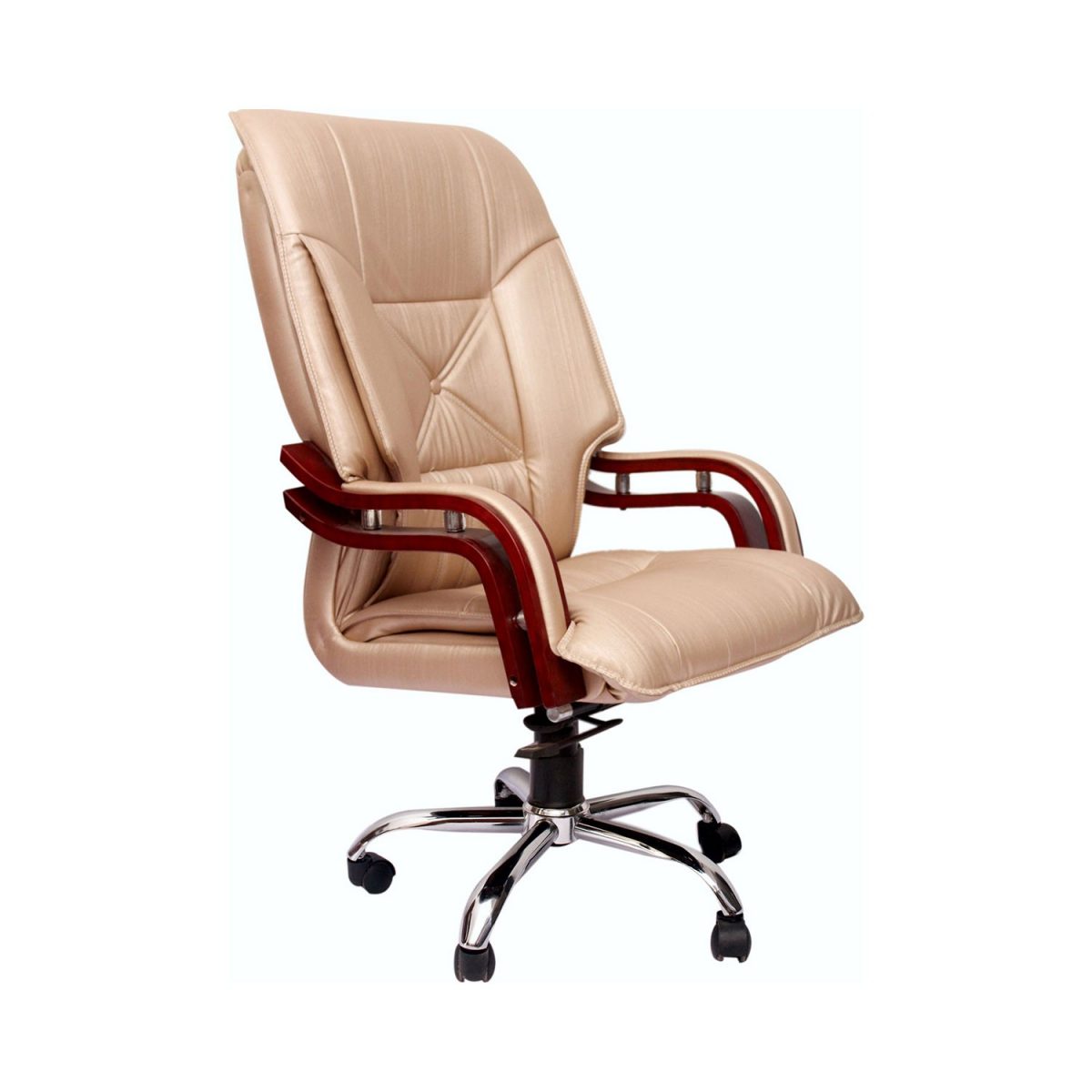 ML-337-Leather High Back Executive Chair With Wooden Handle - Image 3