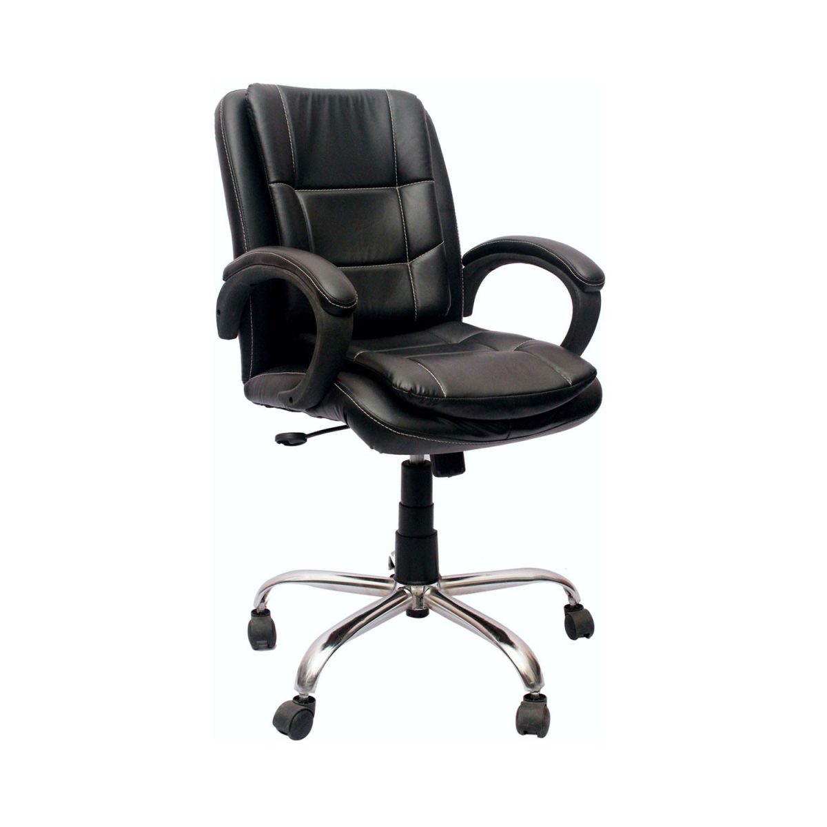 ML-388-Extra Low Back Padded Leather Office Visitor Chair - Image 4