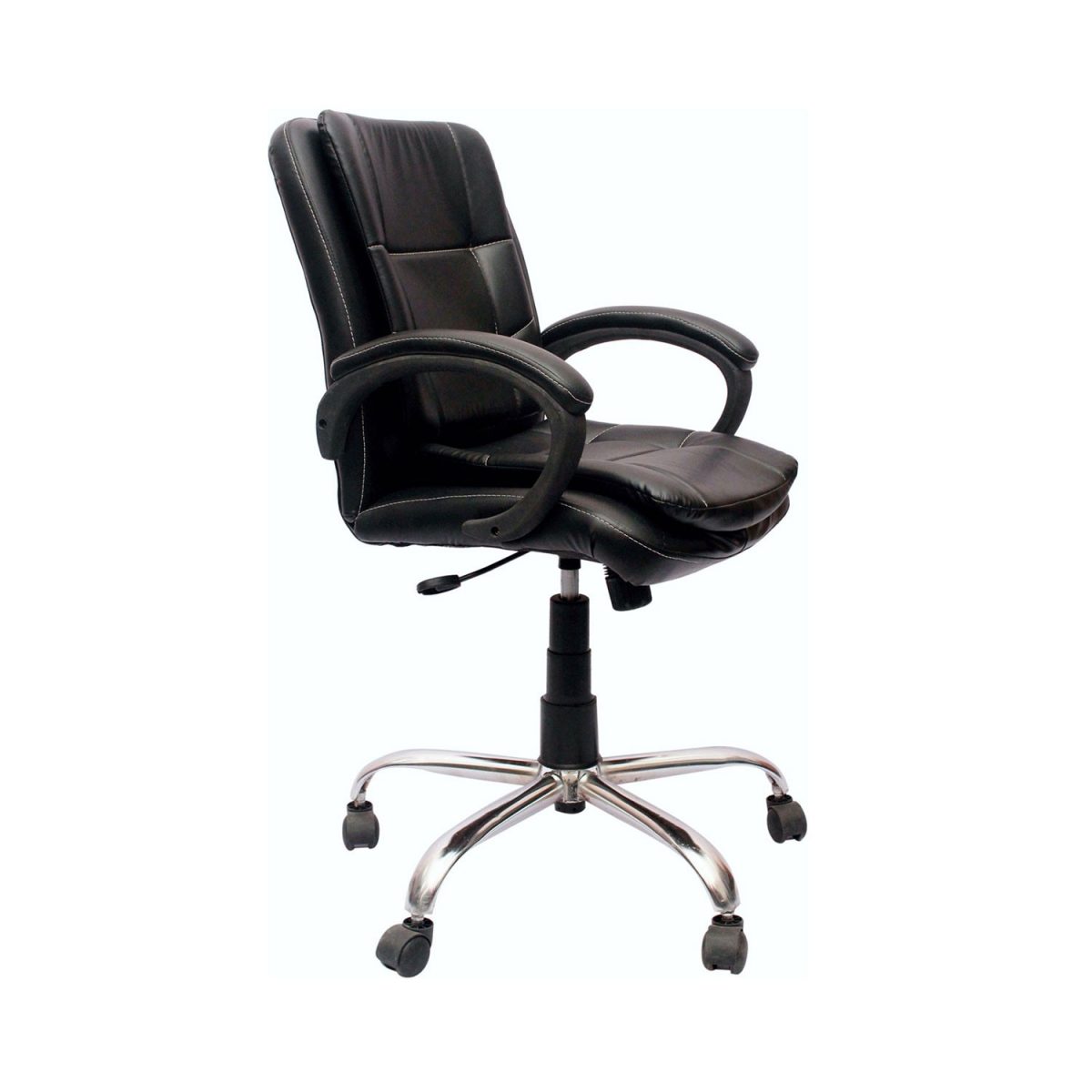ML-388-Extra Low Back Padded Leather Office Visitor Chair - Image 2