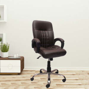 ML-45 Mid Back Brown Leather Visitor Chair