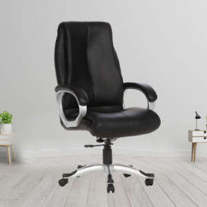 ML-514-High Back Puntada Leather Executive Chair In Black