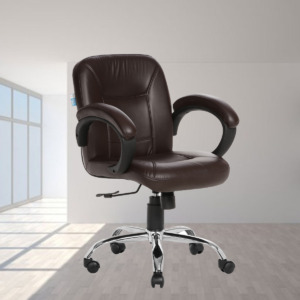 ML-537-Leather Brown Low Back Acabado Workstation chair