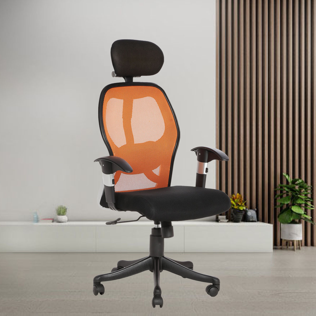 ML-559-Gromalla HB Executive Mesh Fabric Chair Orange And Black