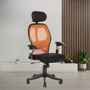 ML-559-Gromalla HB Executive Mesh Fabric Chair Orange And Black