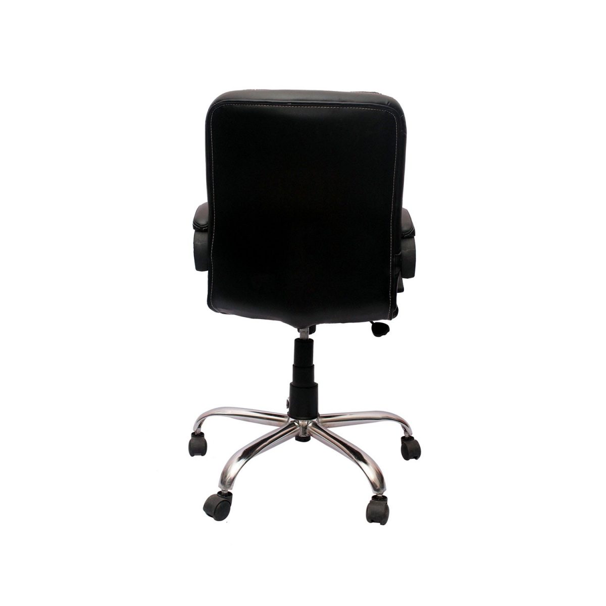 ML-57-Black Leather Mid Back Visitor Chair - Image 4