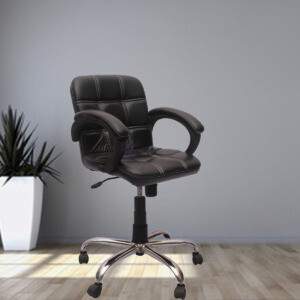 ML-89 Low Back Dark Brown Leather Visitor Chair