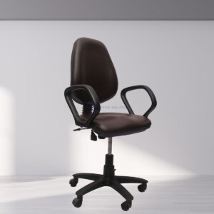 ML-97-Brown Low Back Mesh Fabric Padded Visitor Chair