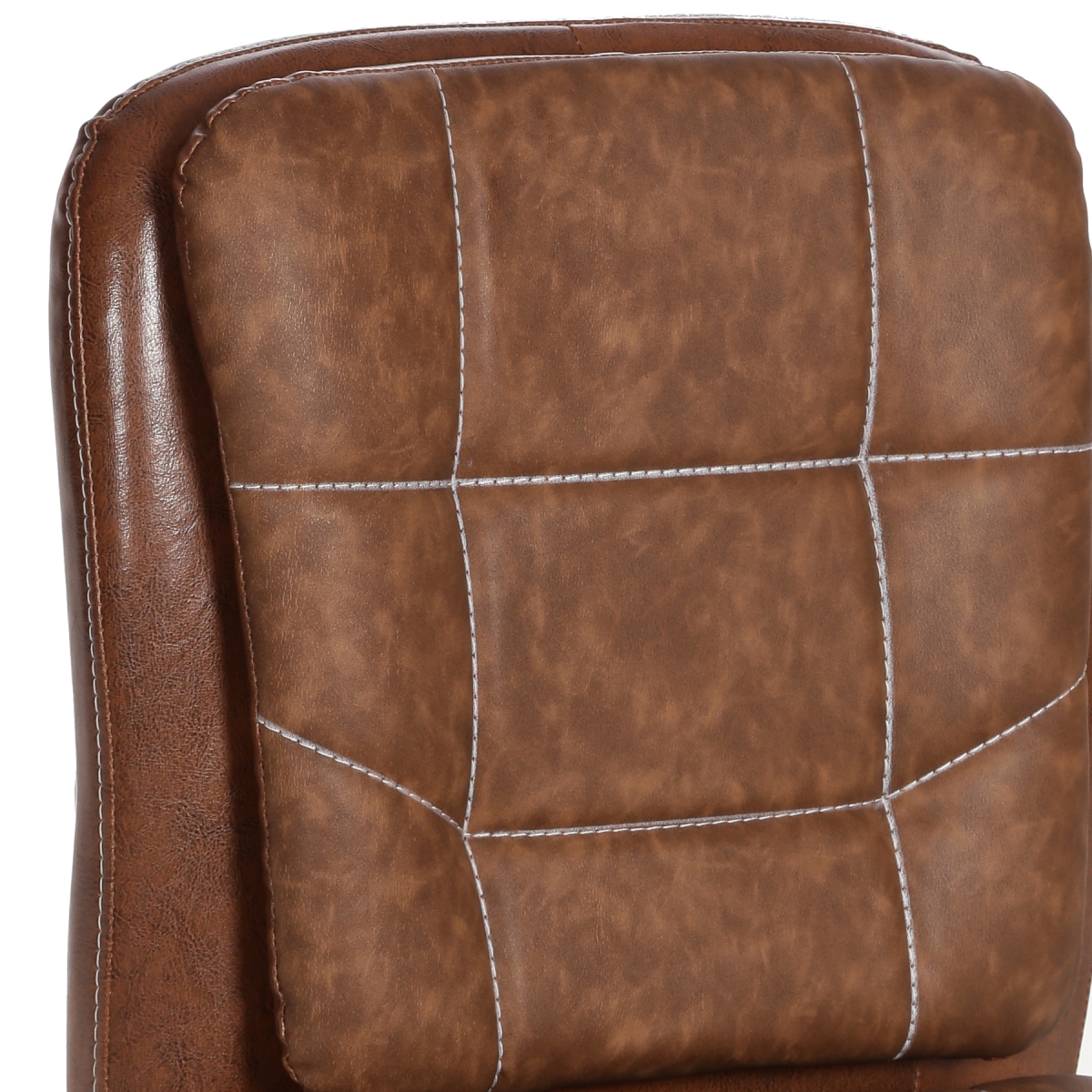 ML-551-Libranejar Brown Leather Low Back Office Chair - Image 4