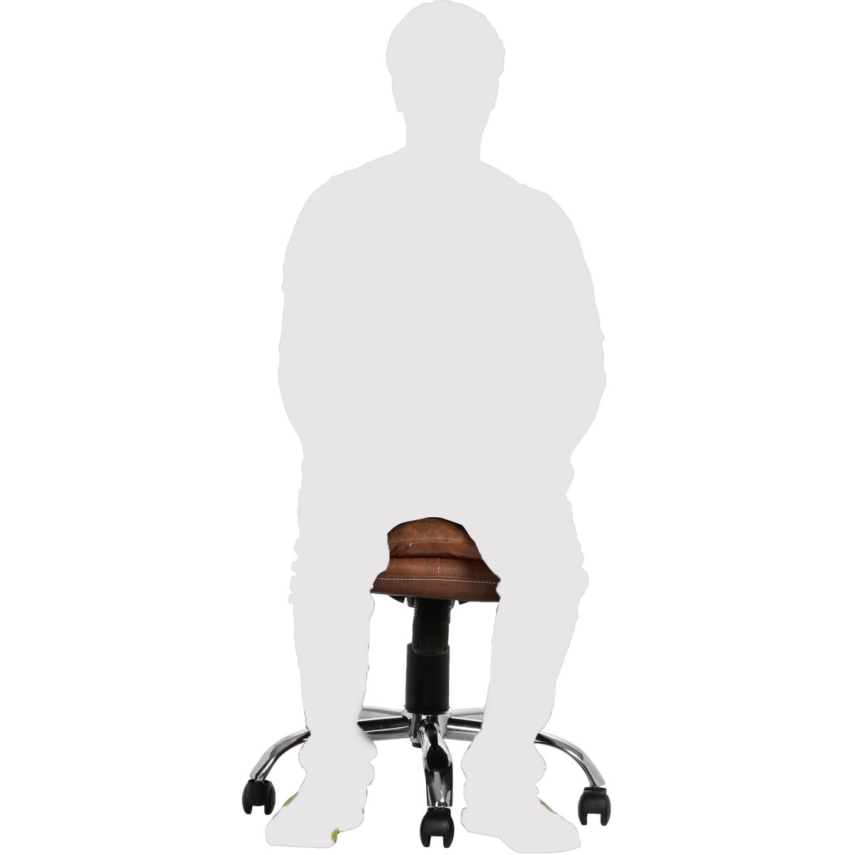 ML-551-Libranejar Brown Leather Low Back Office Chair - Image 8