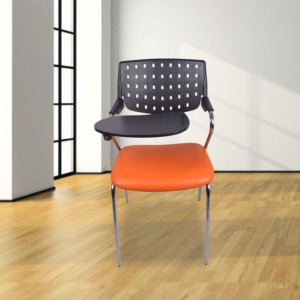 ML-0024 THE ALUMNOS WRITING CHAIR BLACK AND ORANGE