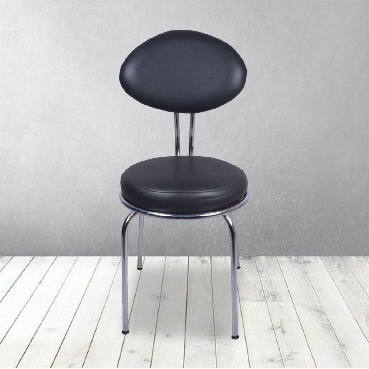 ML-0050 THE SPACIO BLACK VISITOR CHAIR WITH FIX FRAME