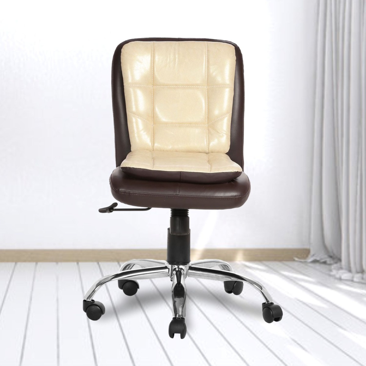 THE LIBRANEJAR LB WORKSTAION CHAIR BROWN AND CREAM