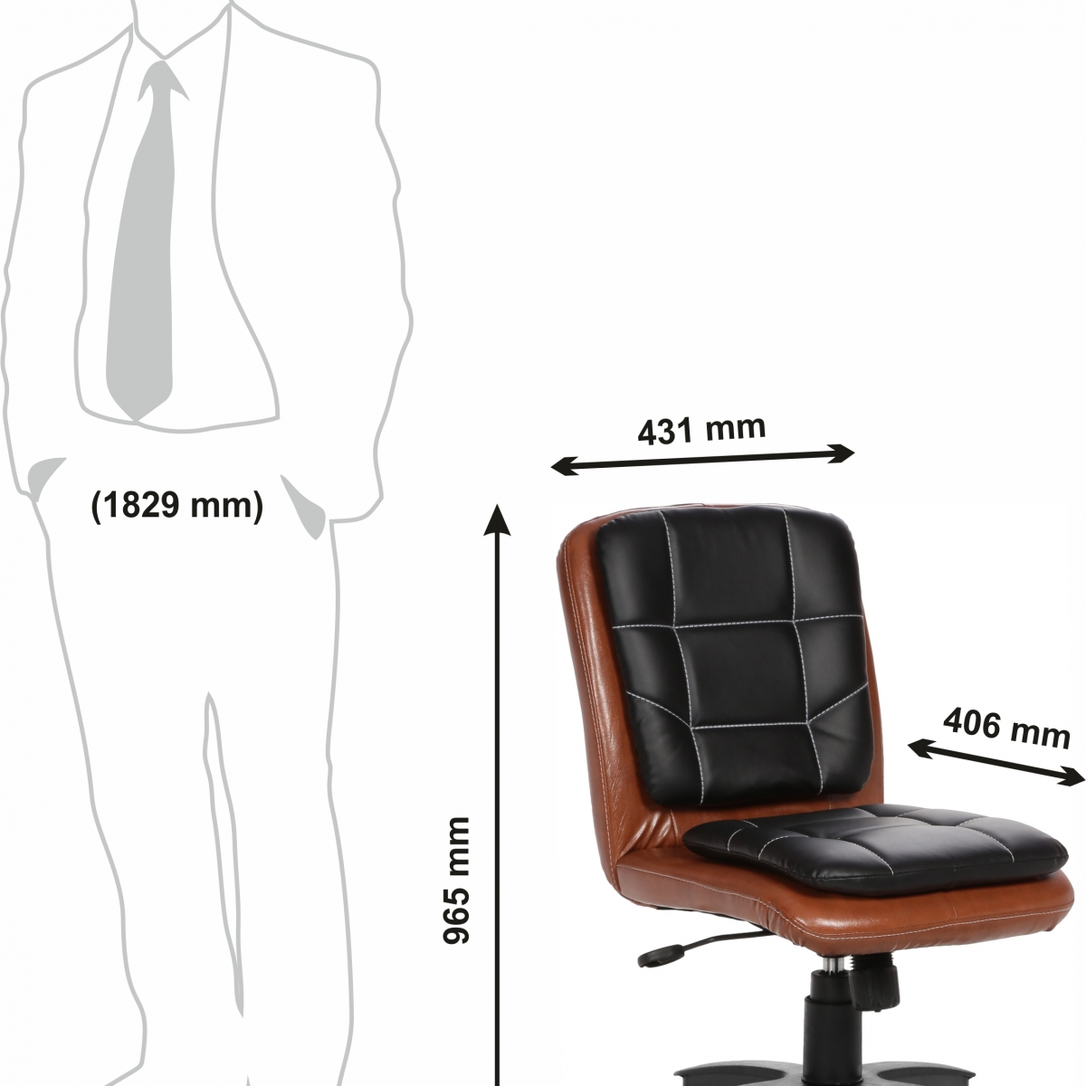 ML-532-Dual Color Libranejar Low Back Workstation Chair Without Armrest - Image 9