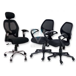 ML-617-SET Mesh High Back Chair with 2 Low Back Chair Set