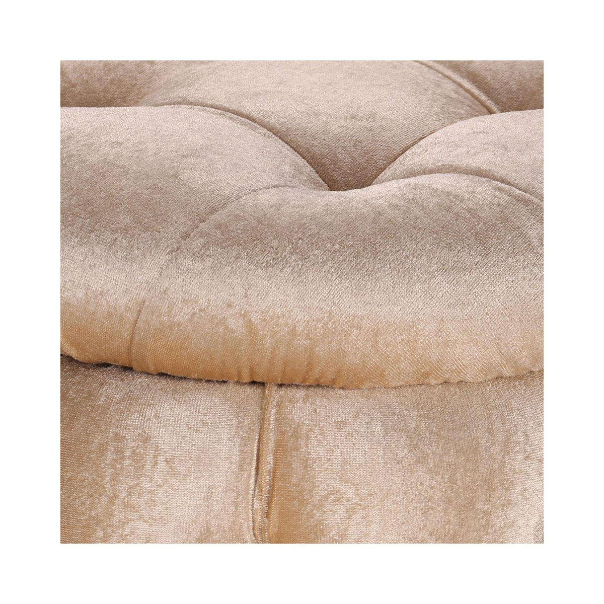 ML-745-THE TAMBOR ROUND VELVET PUFFY IN CREAM COLOR - Image 3