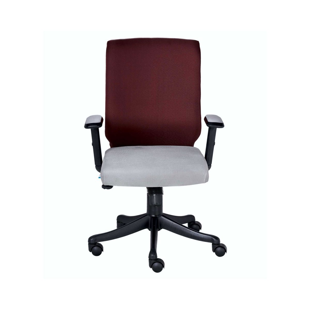 ML-726-Nogris Medium Back Chair In Grey And  Maroon Color - Image 2