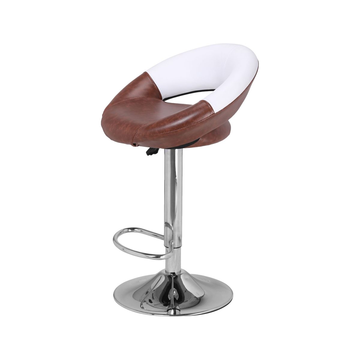 ML-747 THE OSCURE BAR STOOL IN DARK TAN AND WHITE COLOR - Image 4