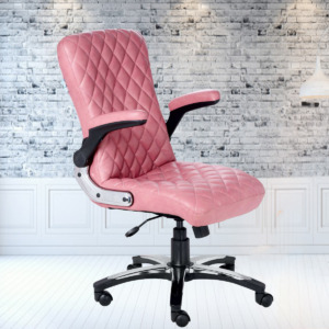ML-707-Semi Designer Executive Chair In Dark Pink