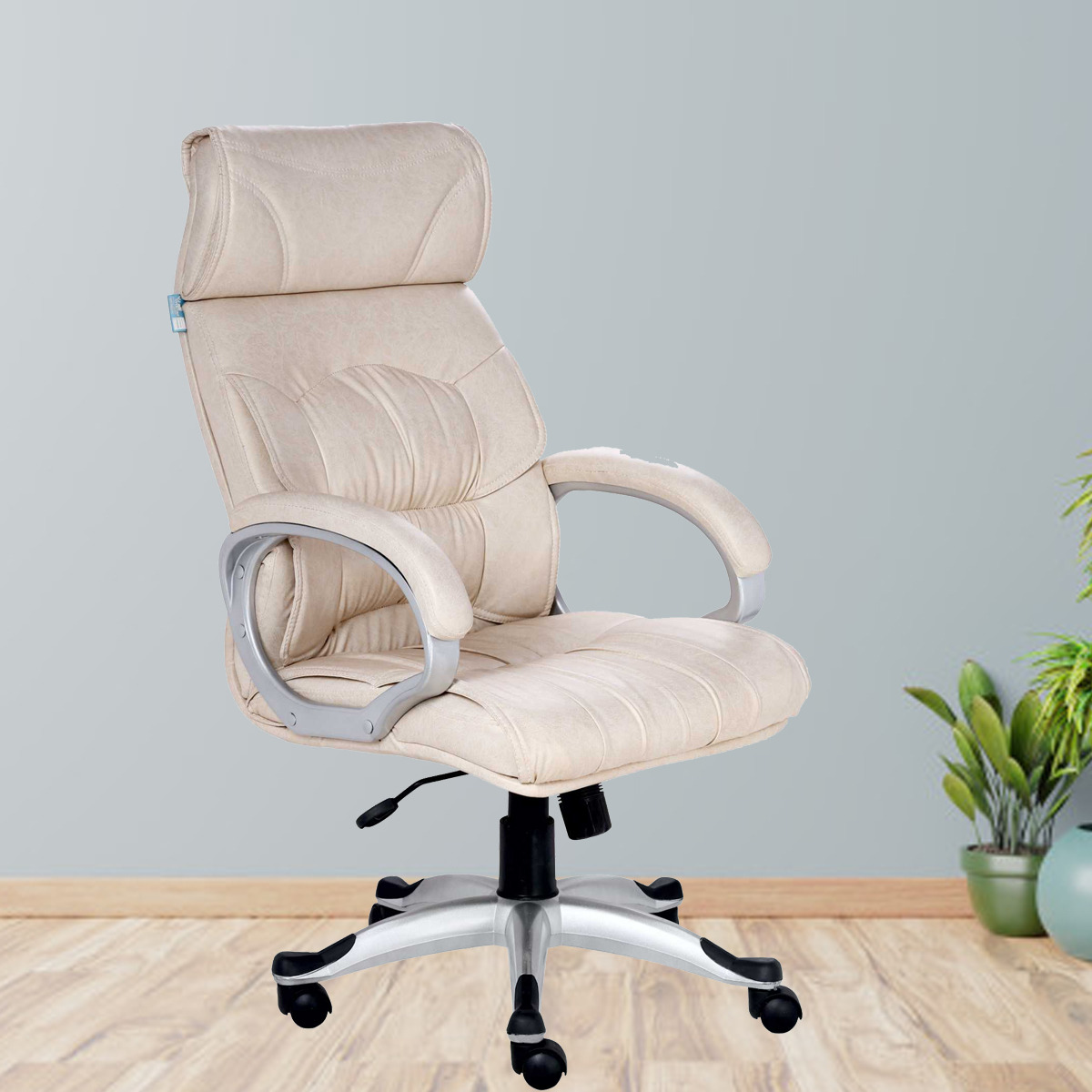 ML-714-Designer Doblepiel High Back Executive Chair In Cream Color