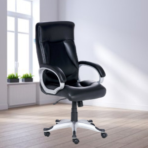 ML-717-Odious Leather Executive High Back Chair In Black Color