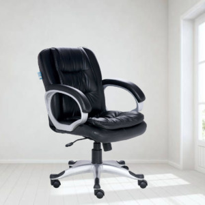 ML-720-GARRURA MEDIUM BACK CHAIR IN BLACK COLOR