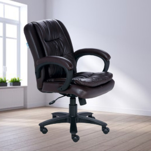 ML-724-Extra Cushion Garrura Mid-Back Brown Executive Office Visitor chair