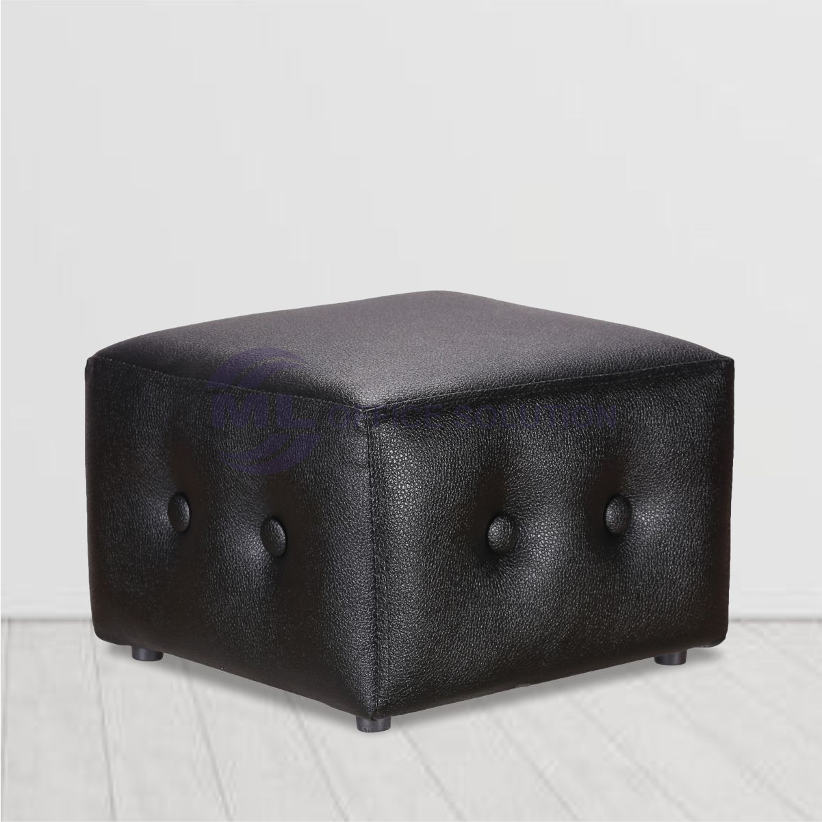 ML-742-THE PLAZO SQUARE SMALL PUFFY IN BLACK COLOR