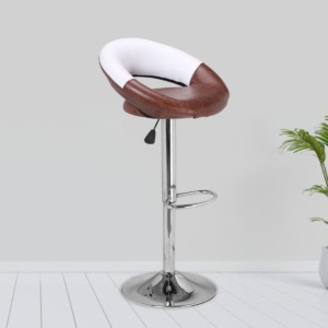 ML-747 THE OSCURE BAR STOOL IN DARK TAN AND WHITE COLOR