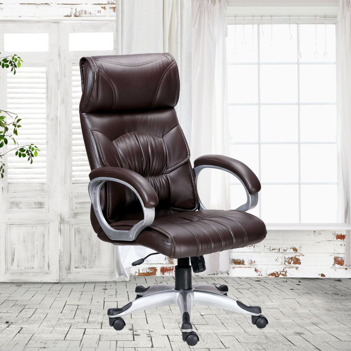 ML-751-THE PICES DOBLEPIEL HIGH BACK EXECUTIVE CHAIR IN BROWN