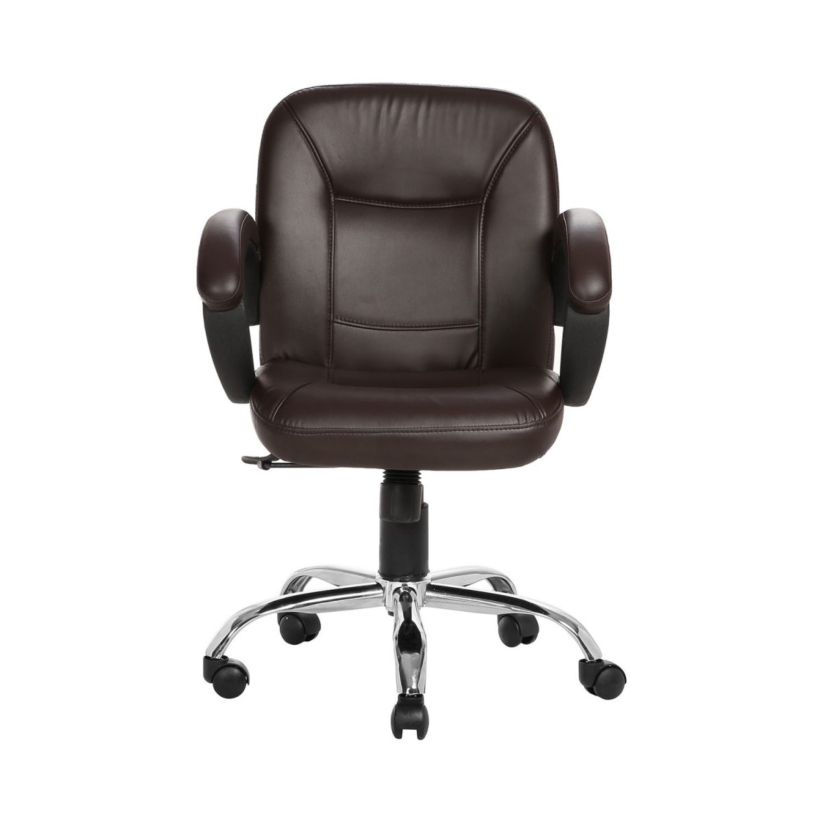ML-537-Leather Brown Low Back Acabado Workstation chair - Image 5