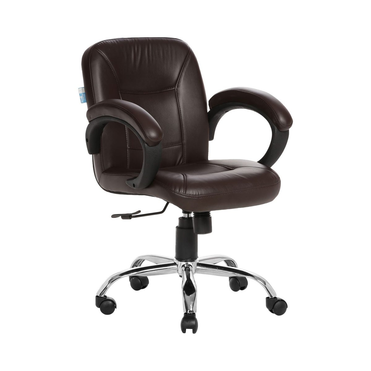 ML-537-Leather Brown Low Back Acabado Workstation chair - Image 4