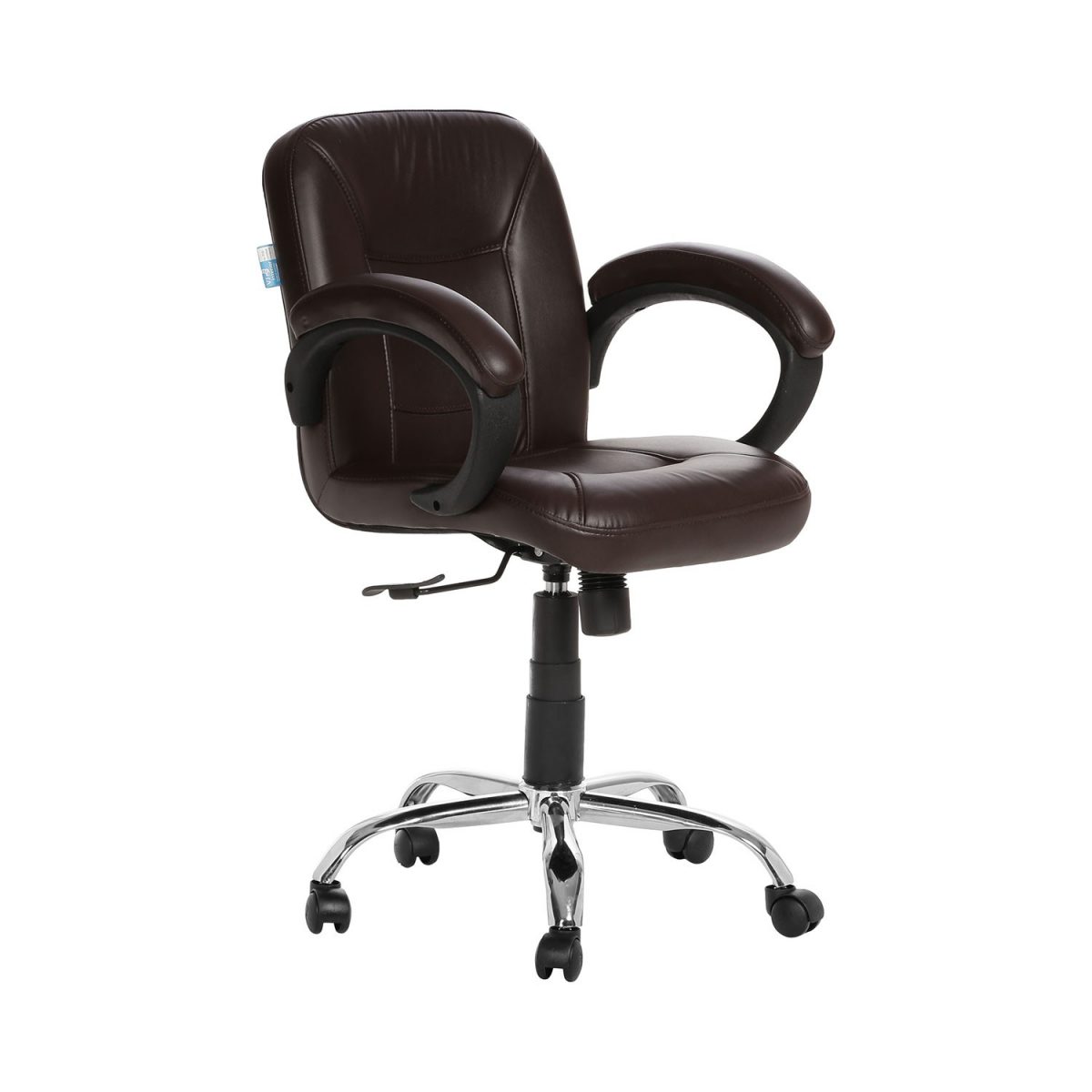 ML-537-Leather Brown Low Back Acabado Workstation chair - Image 3