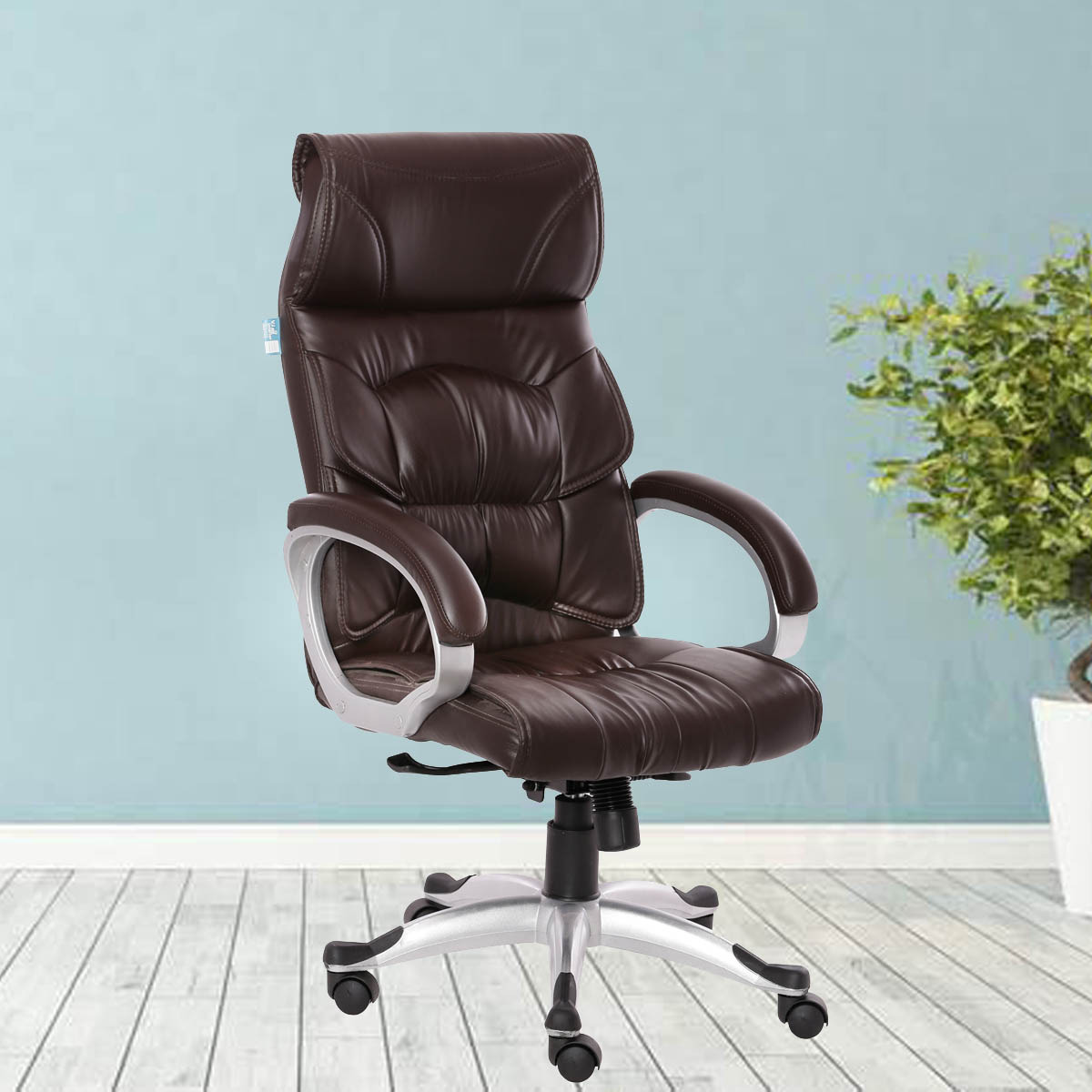 ML-917-Leather Doblepiel Executive High Back Brown Color