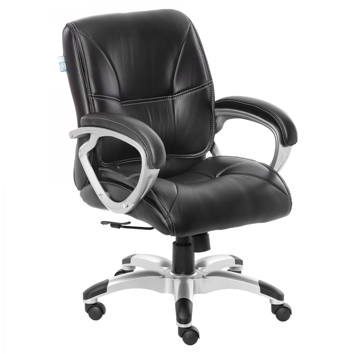 ML-934-Garrura Medium Back Leather Chair In Black Color - Image 2