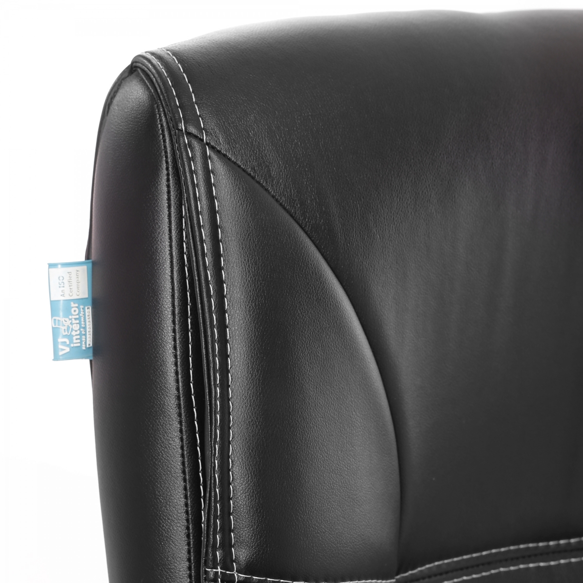 ML-934-Garrura Medium Back Leather Chair In Black Color - Image 3
