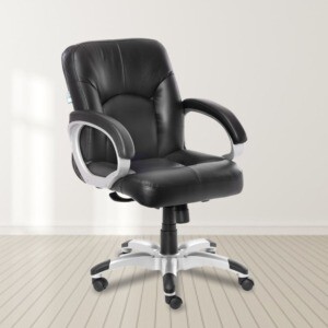 ML-932 THE GARRURA MEDIUM BACK CHAIR IN BLACK COLOR